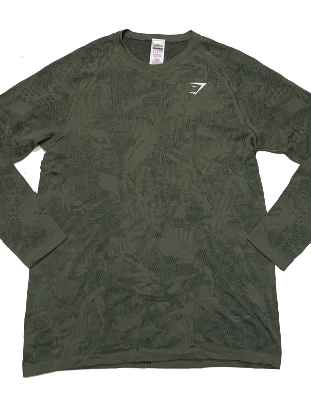Gymshark Olive Camo Long Sleeve Training Top